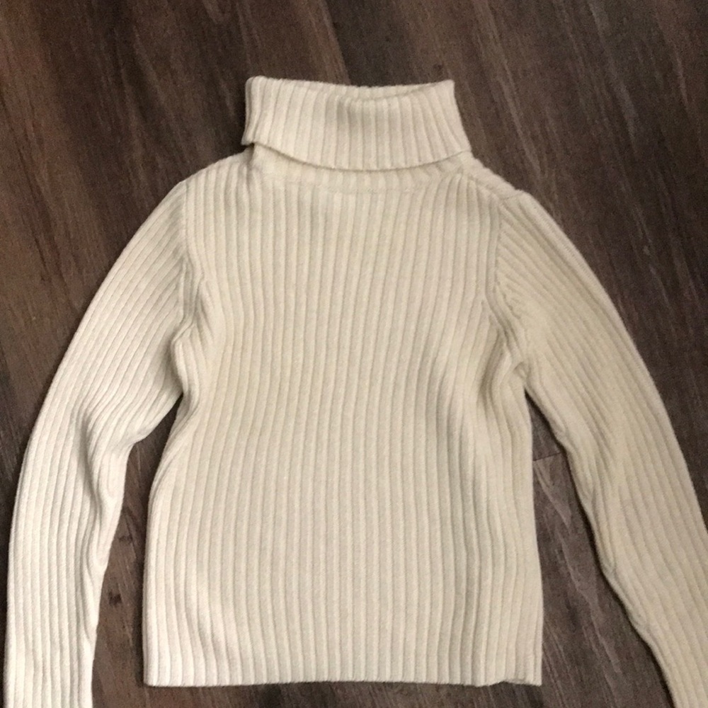 thick cream turtleneck sweater